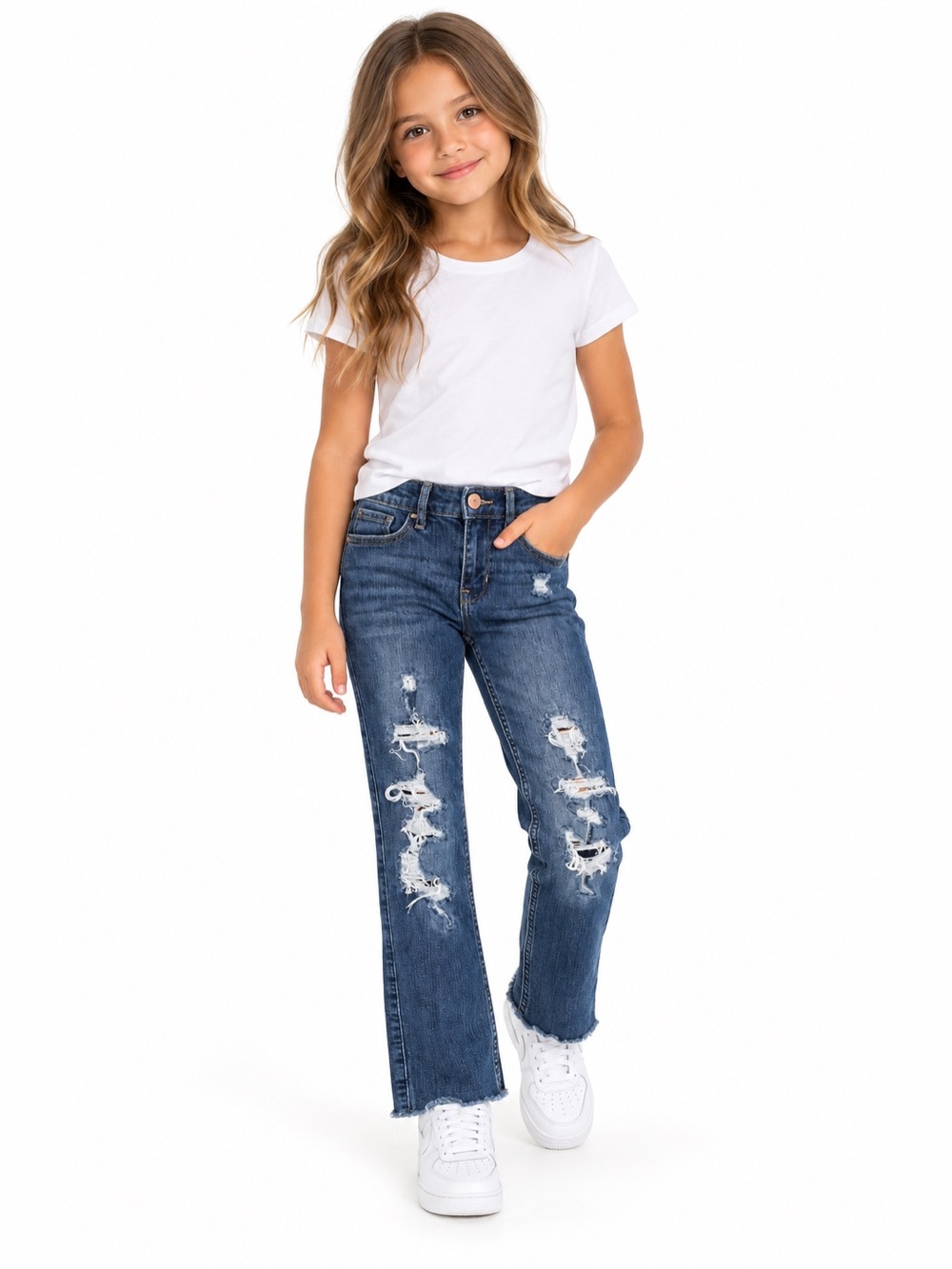 Abercrombie Kids High Rise Distressed Jean Leggings 7/8
